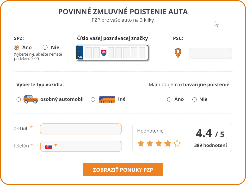 Fingo.sk PZP porovnávač